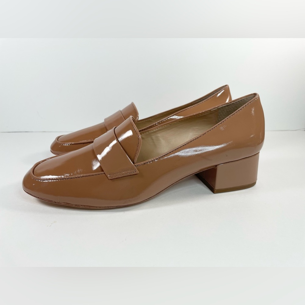Antonio Melani Women’s Size‎ 9 M Nude Patent Leather Block Heels Pumps Shoes